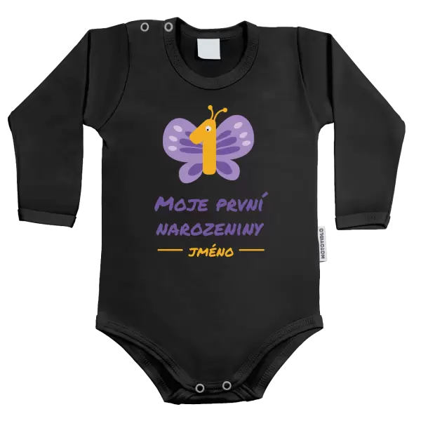 Dětské body Moje první narozeniny s motýlkem