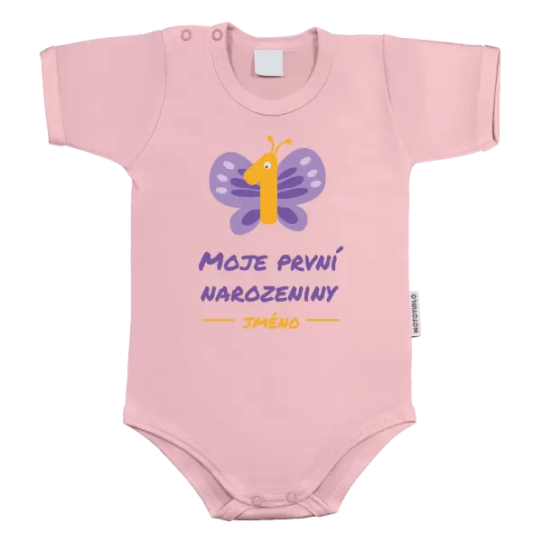 Dětské body Moje první narozeniny s motýlkem