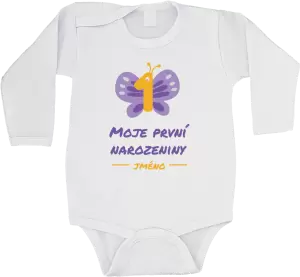 Dětské body Moje první narozeniny s motýlkem