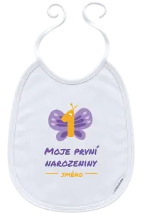Dětský bryndák Moje první narozeniny s motýlkem