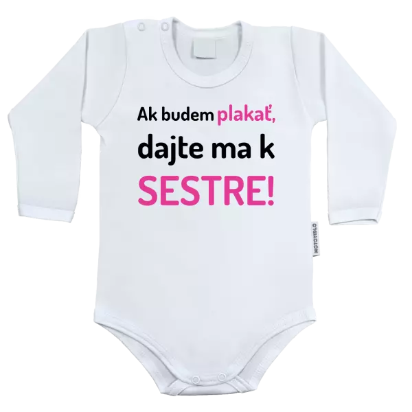 Detské body Ak budem plakať, dajte ma k sestre