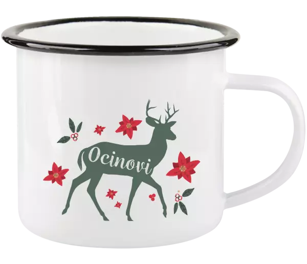 Vianočná plecháčik Jeleň s kvetinami - otec