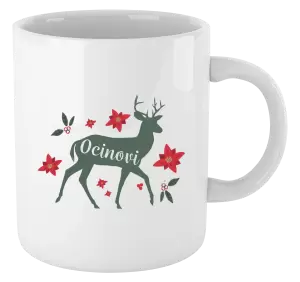 Vianočný hrnček Jeleň s kvetinami - otec