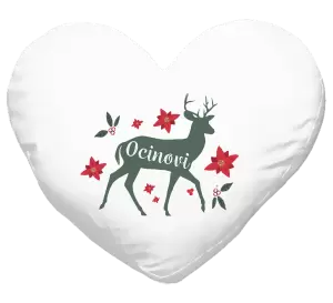 Vianočný vankúš Jeleň s kvetinami - otec