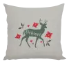 Vianočný vankúš Jeleň s kvetinami - otec