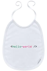 Detský podbradník Hello world