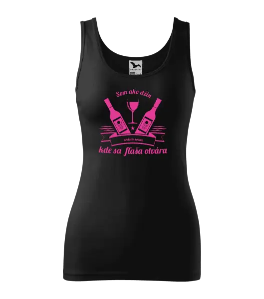 Dámske tielko Som ako džin, ukážem sa tam, kde sa fľaša otvára