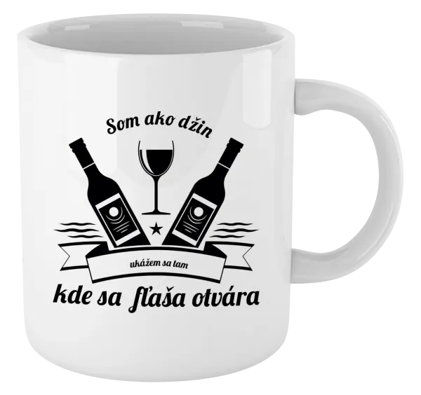 Hrnček Som ako džin, ukážem sa tam, kde sa fľaša otvára