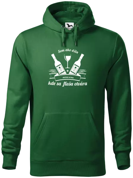 Pánska mikina Som ako džin, ukážem sa tam, kde sa fľaša otvára