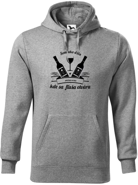 Pánska mikina Som ako džin, ukážem sa tam, kde sa fľaša otvára