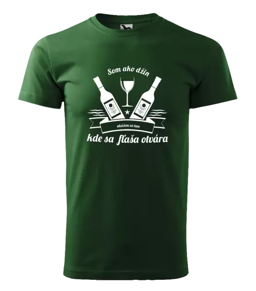 Pánske tričko Som ako džin, ukážem sa tam, kde sa fľaša otvára