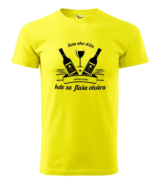 Pánske tričko Som ako džin, ukážem sa tam, kde sa fľaša otvára