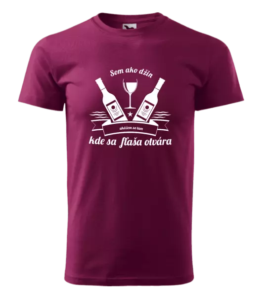 Pánske tričko Som ako džin, ukážem sa tam, kde sa fľaša otvára