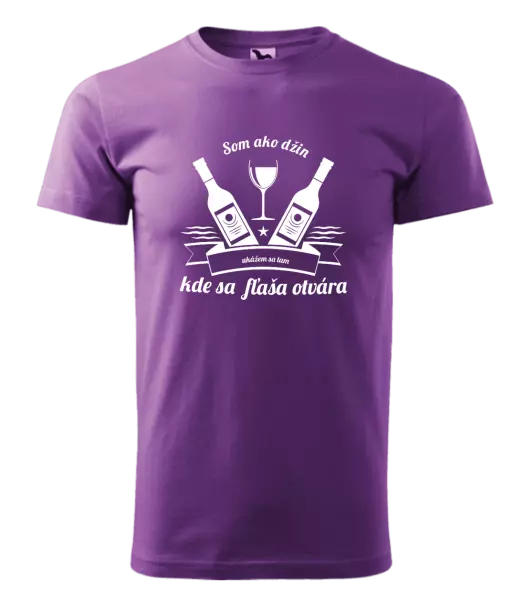 Pánske tričko Som ako džin, ukážem sa tam, kde sa fľaša otvára