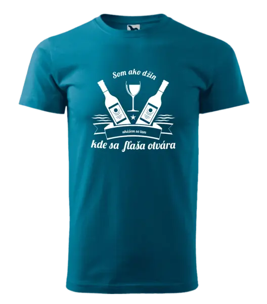 Pánske tričko Som ako džin, ukážem sa tam, kde sa fľaša otvára