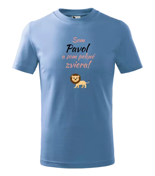 Detské tričko Som meno a som pekné zviera! Lev