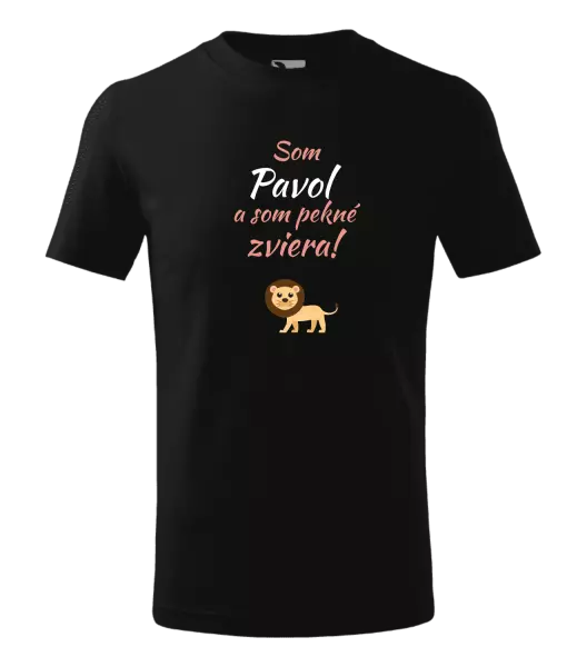 Detské tričko Som meno a som pekné zviera! Lev