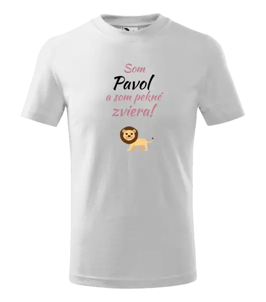 Detské tričko Som meno a som pekné zviera! Lev