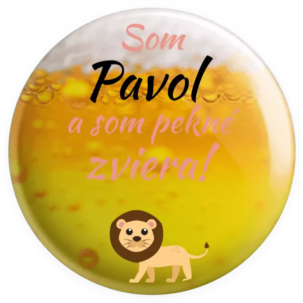 Placka Som meno a som pekné zviera! Lev