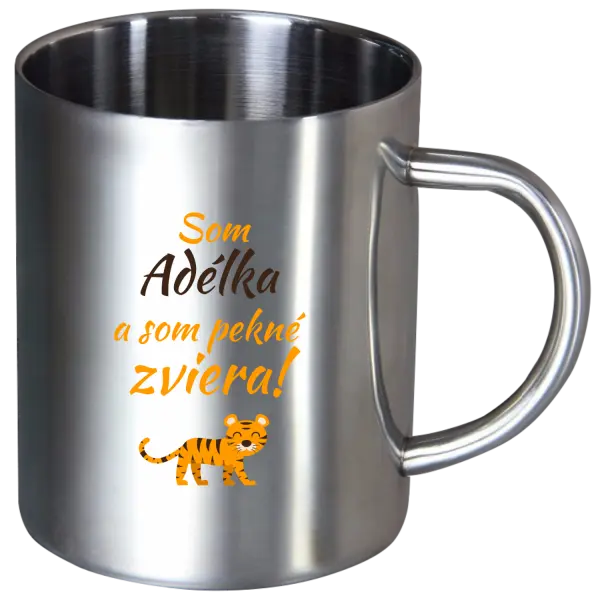Nerezový hrnček Som meno a som pekné zviera! Tiger