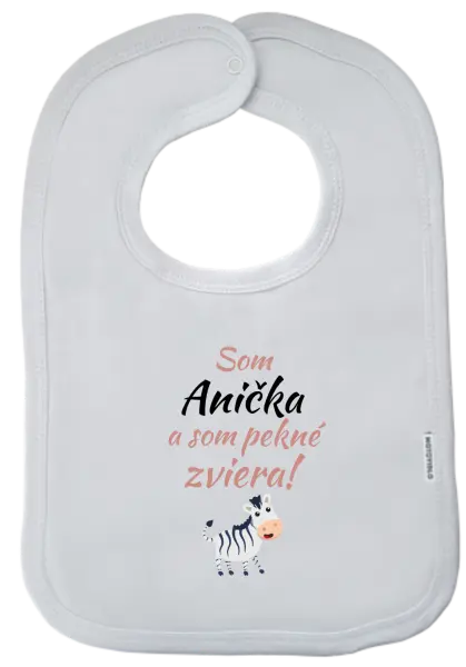 Detský podbradník Som meno a som pekné zviera! Zebra