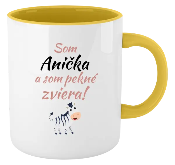 Hrnček  Som meno a som pekné zviera! Zebra