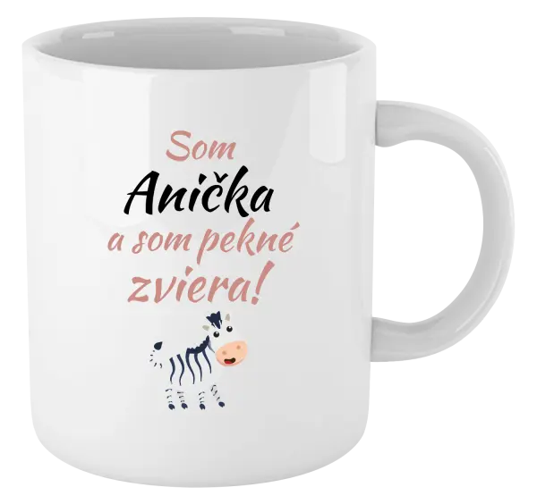 Hrnček Som meno a som pekné zviera! Zebra
