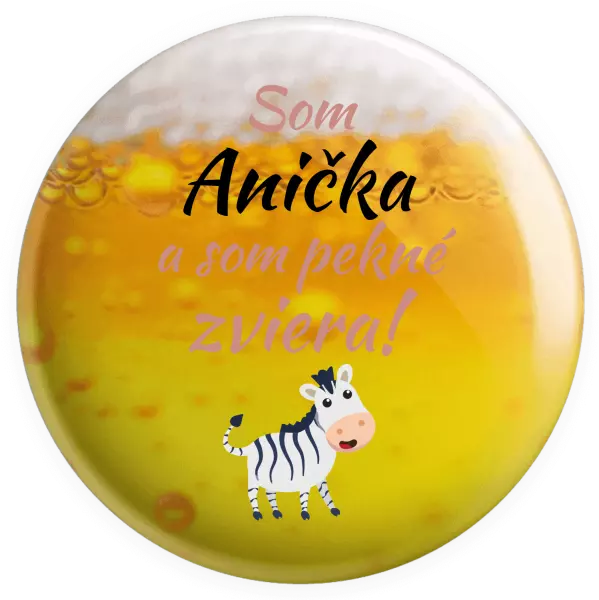 Placka Som meno a som pekné zviera! Zebra