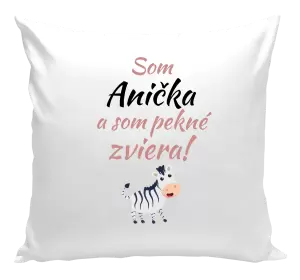 Vankúš Som meno a som pekné zviera! Zebra