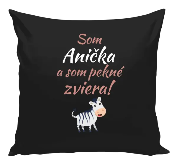 Vankúš Som meno a som pekné zviera! Zebra