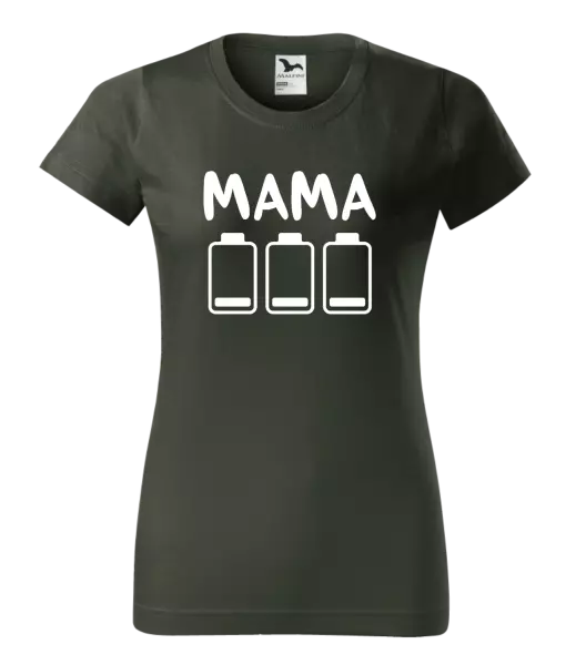 Dámske tričko Mama - vybité baterky 