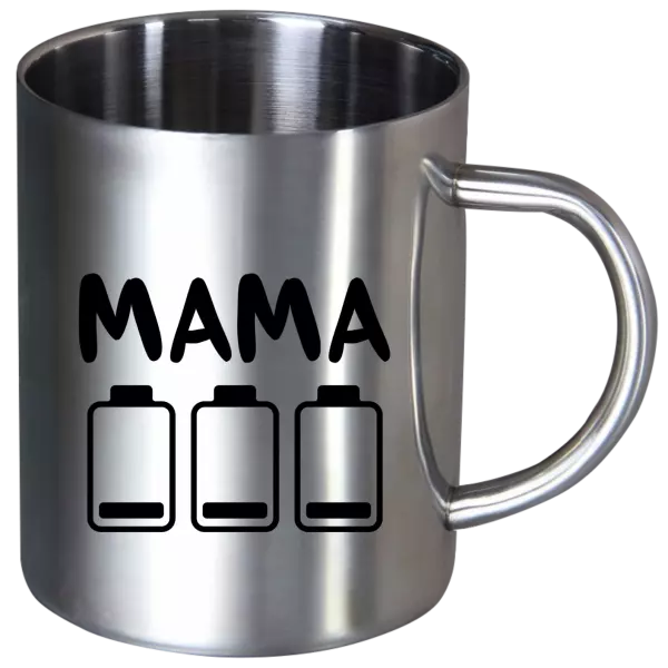 Nerezový hrnček Mama - vybité baterky 