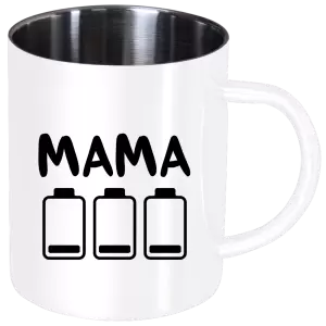 Nerezový hrnček Mama - vybité baterky 