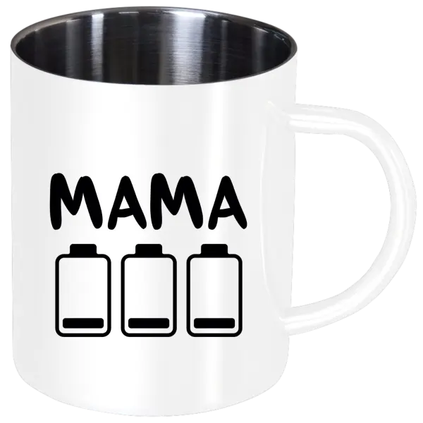 Nerezový hrnček Mama - vybité baterky 