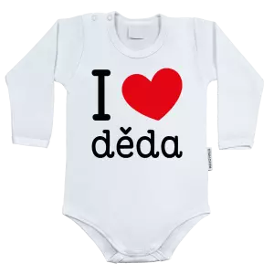 Dětské body s dlouhým rukávem I love děda