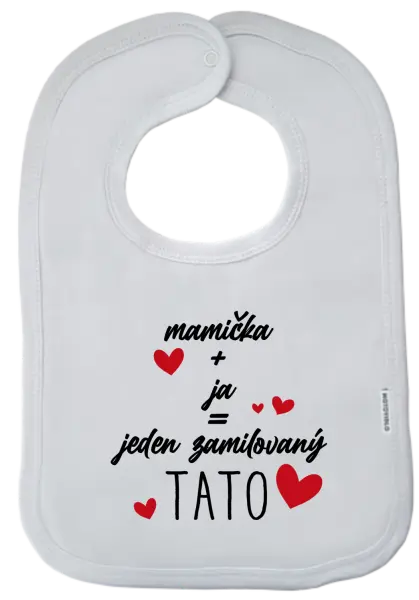 Detský podbradník Mamička + ja = jeden zamilovaný tato