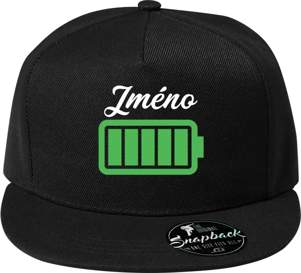 Snapback kšiltovka Baterie se jménem