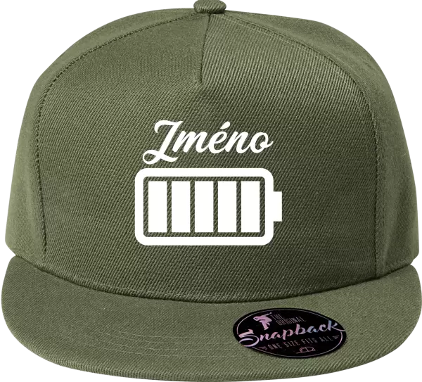 Snapback kšiltovka Baterie se jménem