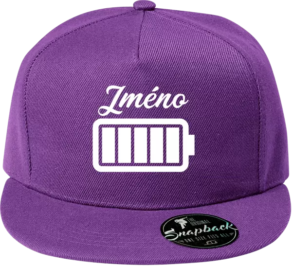 Snapback kšiltovka Baterie se jménem