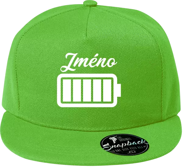 Snapback kšiltovka Baterie se jménem