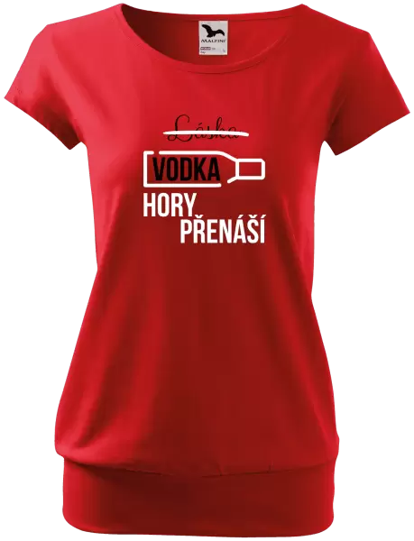 Dámské tričko Vodka hory přenáší