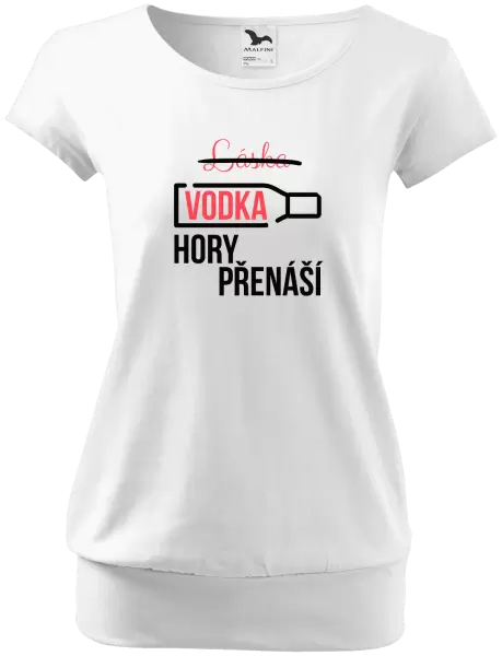 Dámské tričko Vodka hory přenáší