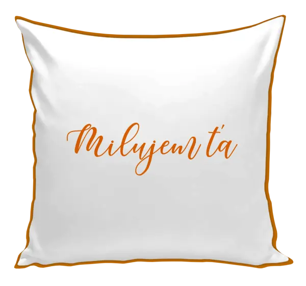 Vankúš Milujem ťa - nápis