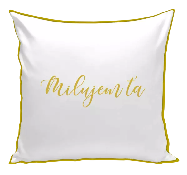 Vankúš Milujem ťa - nápis