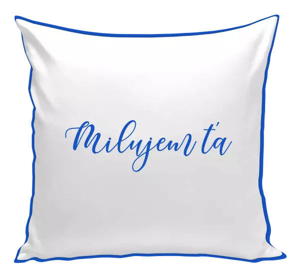 Vankúš Milujem ťa - nápis