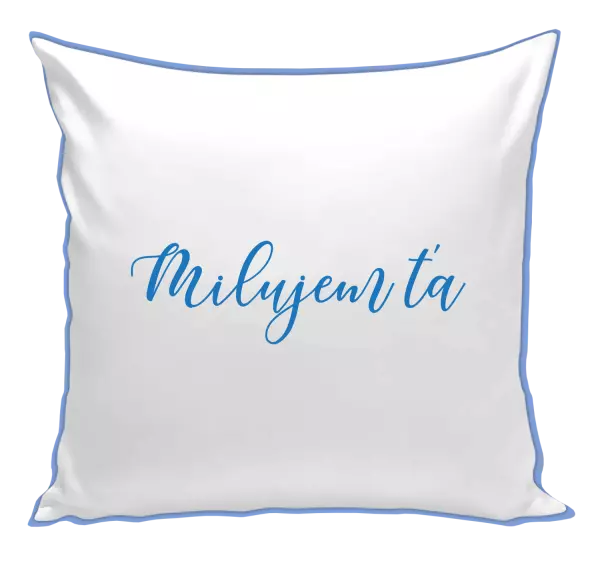 Vankúš Milujem ťa - nápis