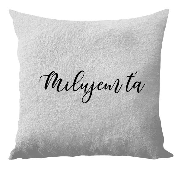 Vankúš Milujem ťa - nápis