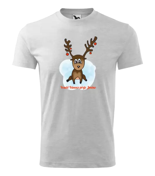 Dětské vánoční tričko Veselé Vánoce přeje - sobík