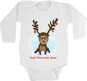 Dětské vánoční body Veselé Vánoce přeje - sobík