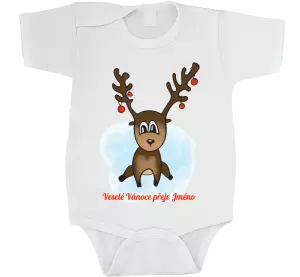 Dětské vánoční body Veselé Vánoce přeje - sobík